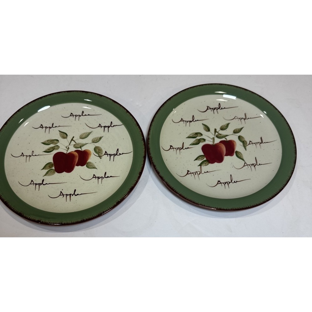 Home Interiors APPLE ORCHARD COLLECTION Salad Dessert Appetizer Plates set of 2
